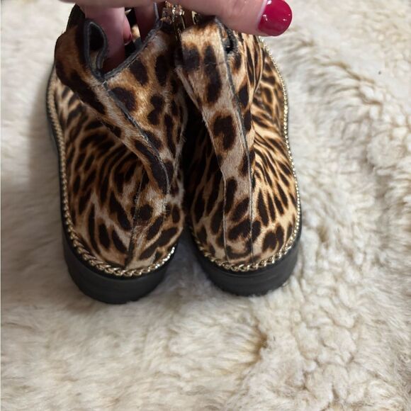 Gianni Bini Brown and Black Combat Moto Boots - Picture 3 of 6